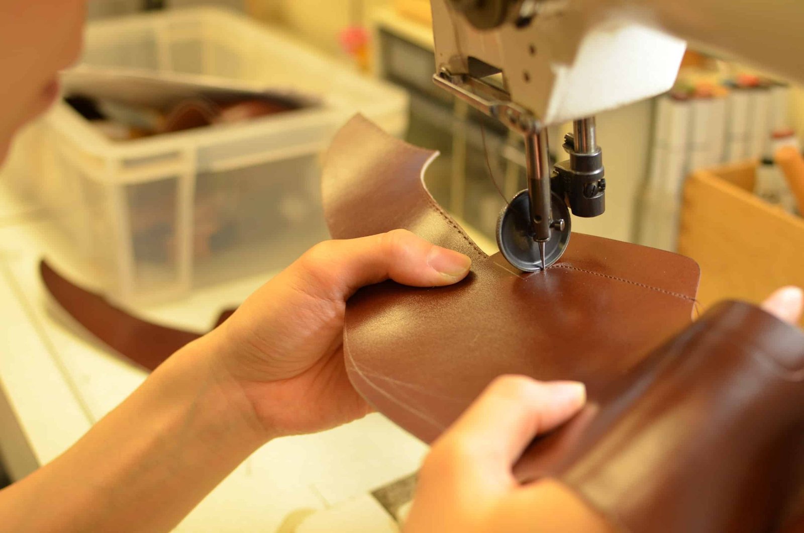 But first the machine stitched parts of the upper is taken care of.